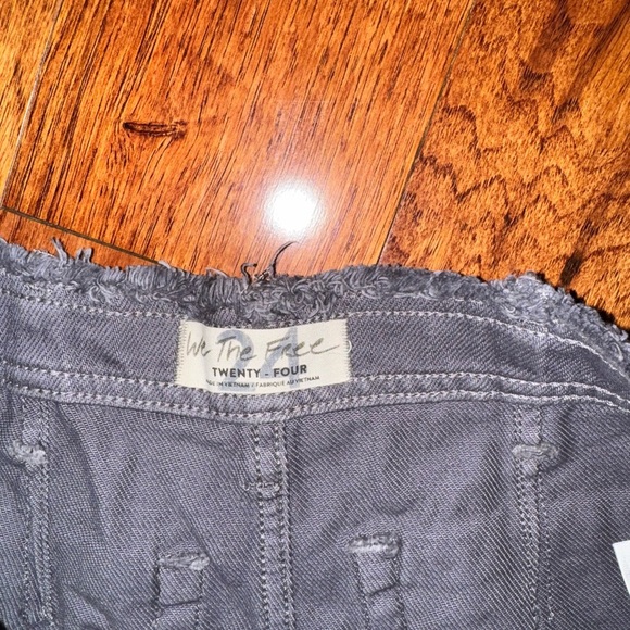 Free people we the free becket slouchy cutoff frayed hem shorts lace up 24 - Picture 3 of 4